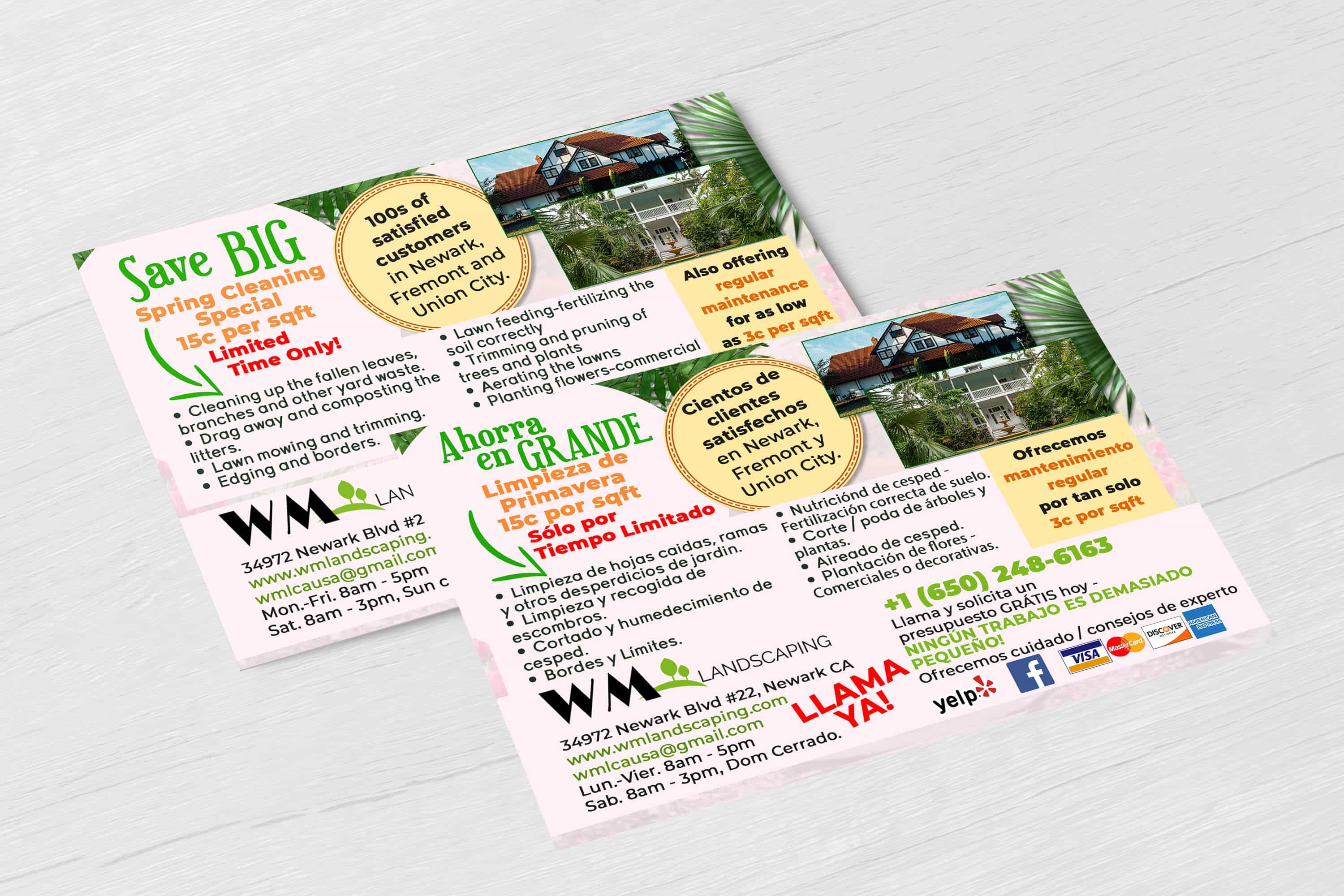 Spring Cleaning Postcards for WM Landscaping