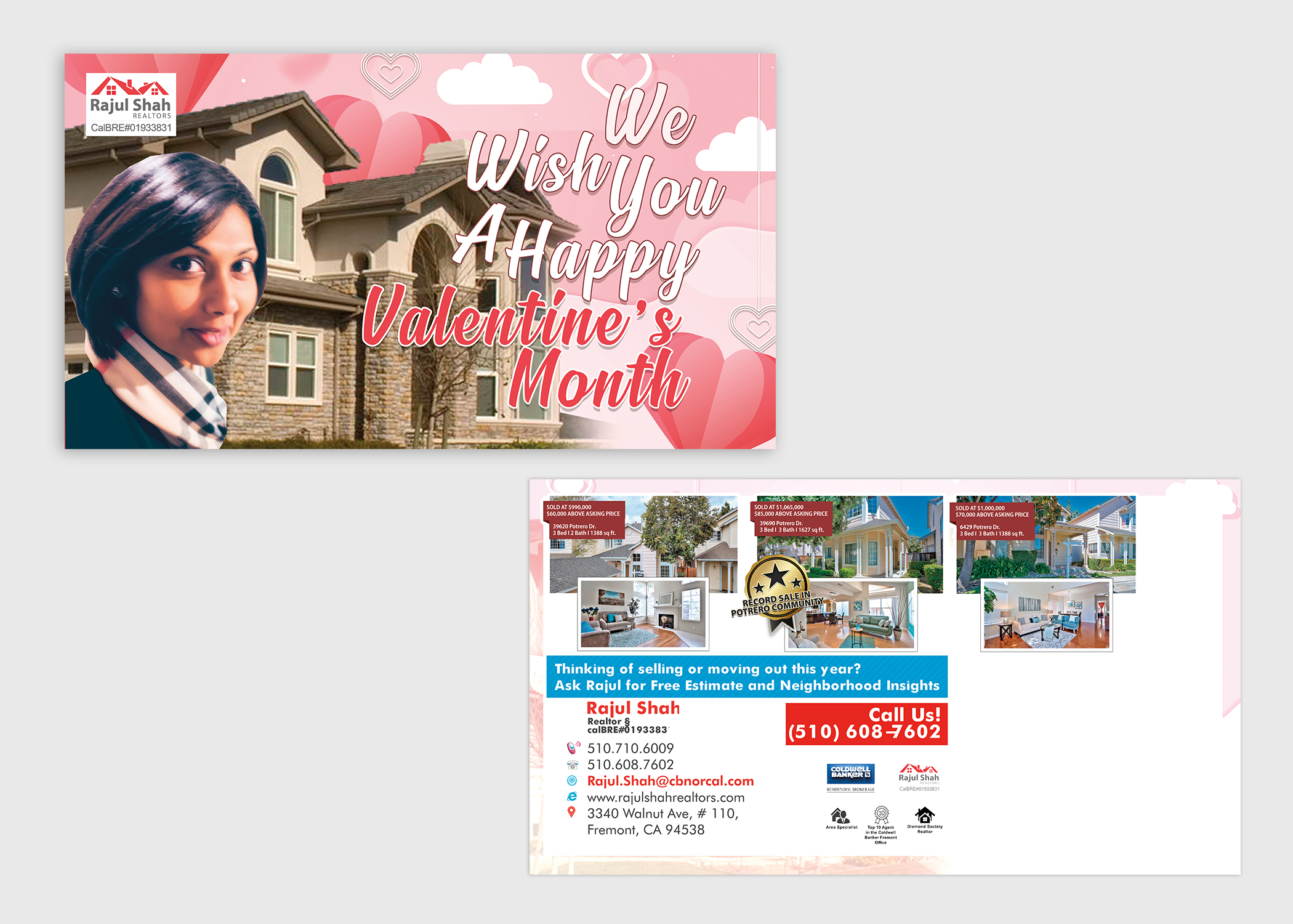 Valentineâ€™s Day Postcards for Rajul Shah Realtors